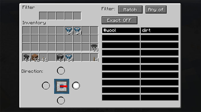 filter UI in 'Only Same' mode