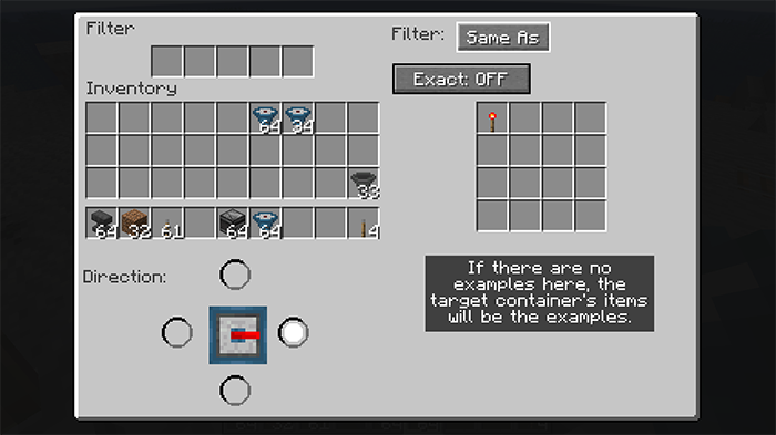 filter UI in 'Only Same' mode